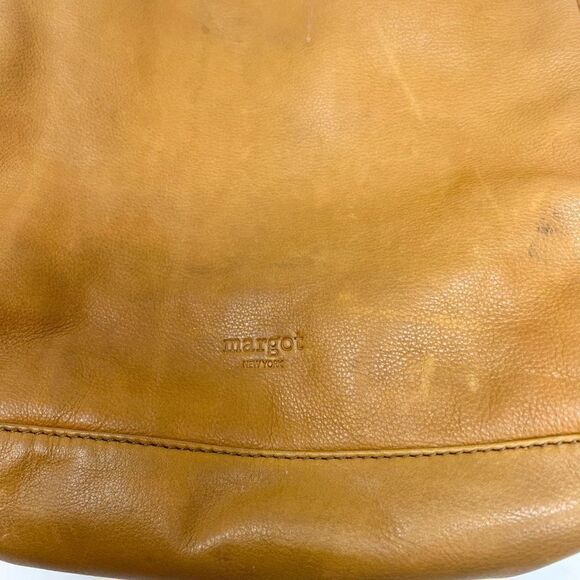 Margot Tote Bag Womens Tan Leather Turn Lock Front Double Handle - Picture 3 of 12